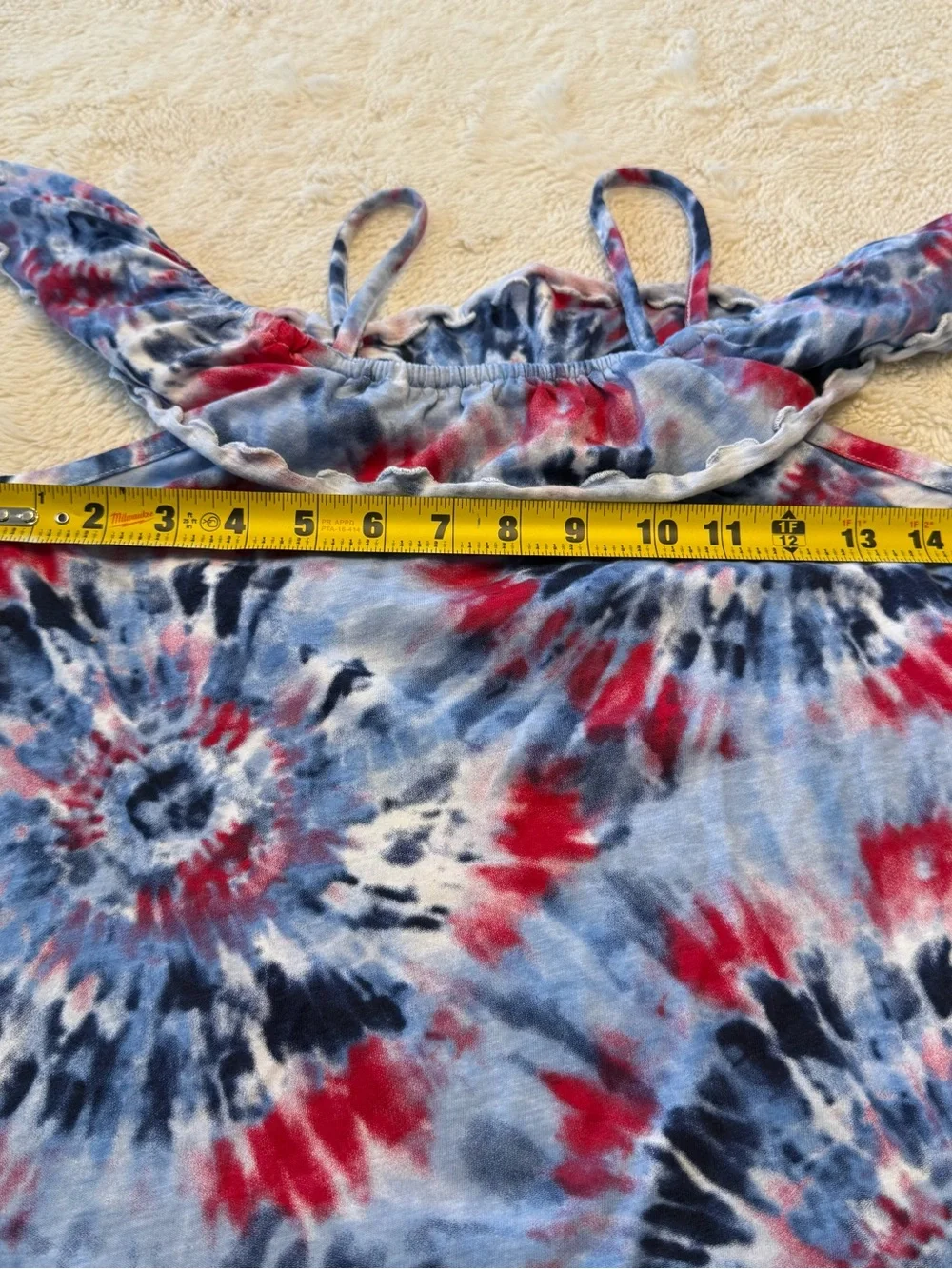Place Girls Tie-Dye Skirt Set in Red, Blue & White